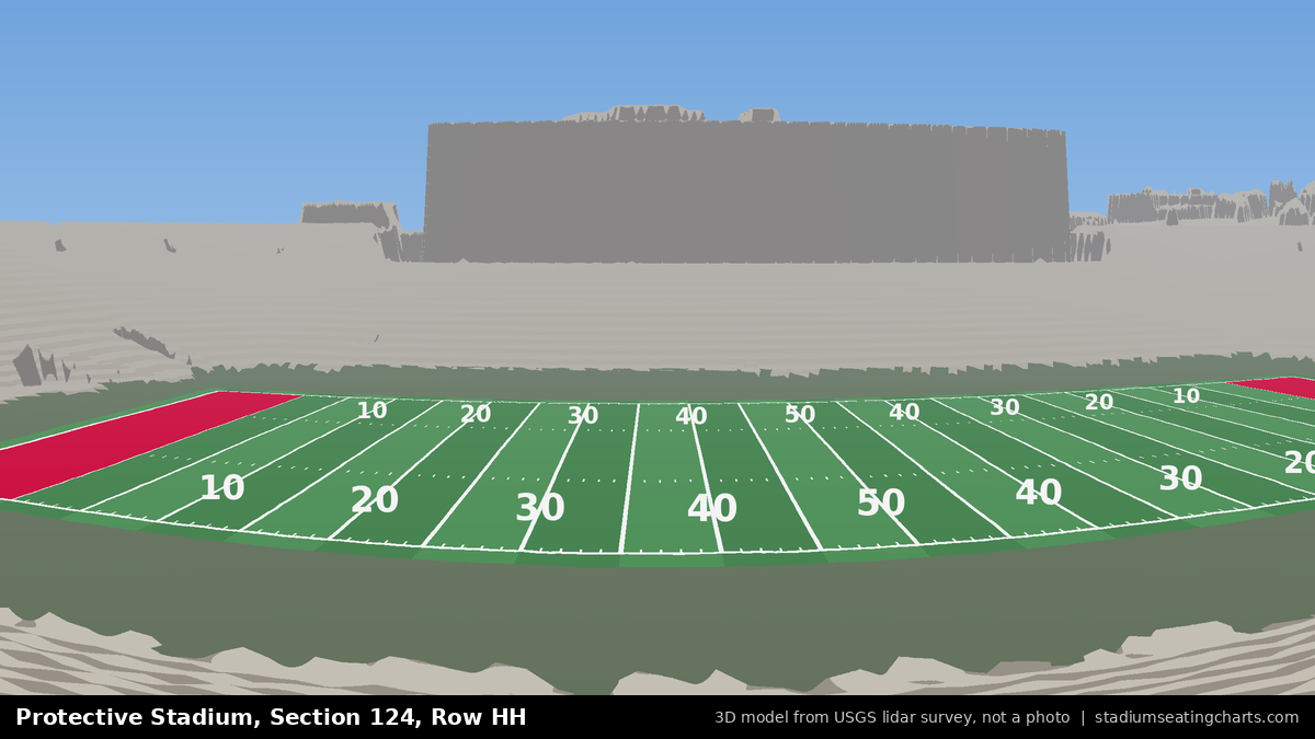 View from Protective Stadium Section 124, Row HH, looking toward the field