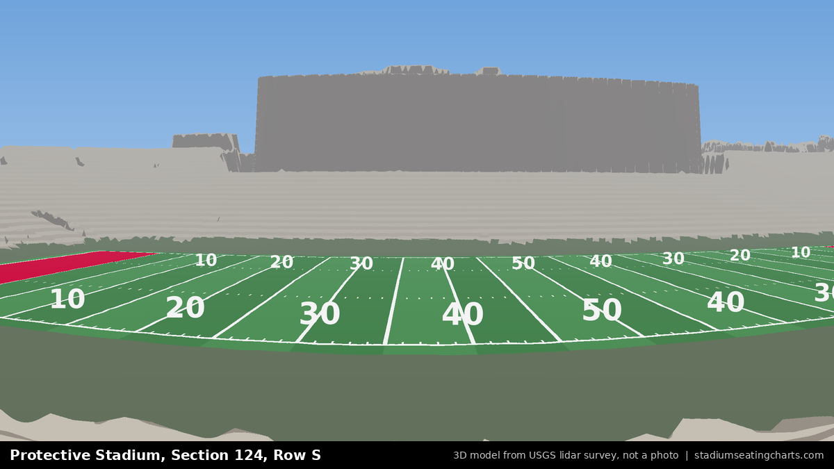 View from Protective Stadium Section 124, Row S, looking toward the field