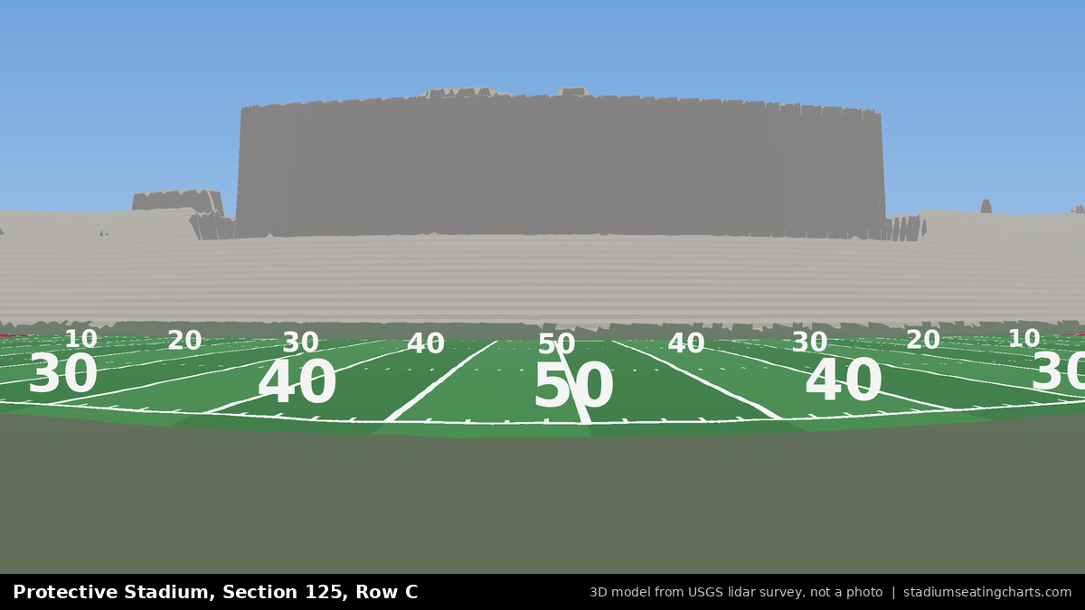 View from Protective Stadium Section 125, Row C, looking toward the field