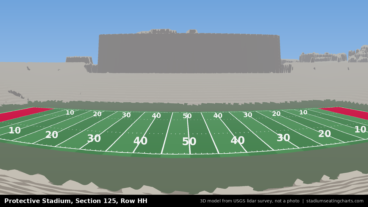 View from Protective Stadium Section 125, Row HH, looking toward the field