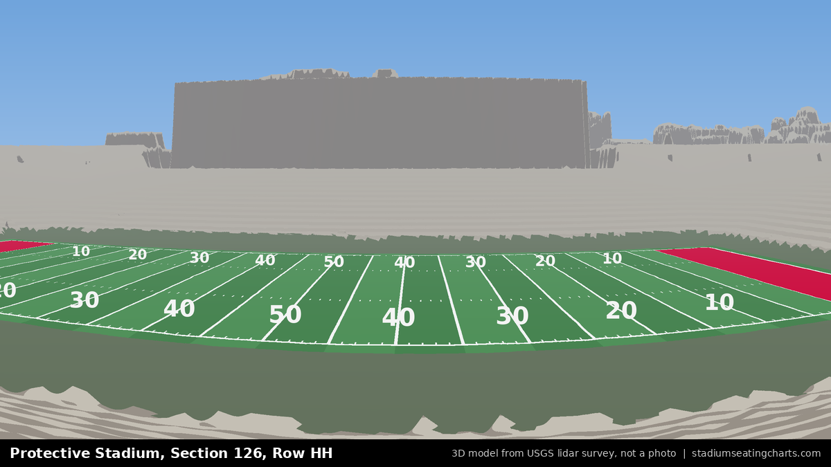 View from Protective Stadium Section 126, Row HH, looking toward the field