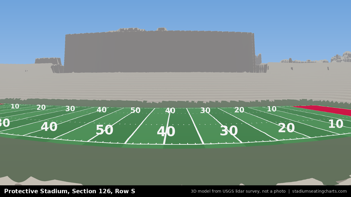 View from Protective Stadium Section 126, Row S, looking toward the field