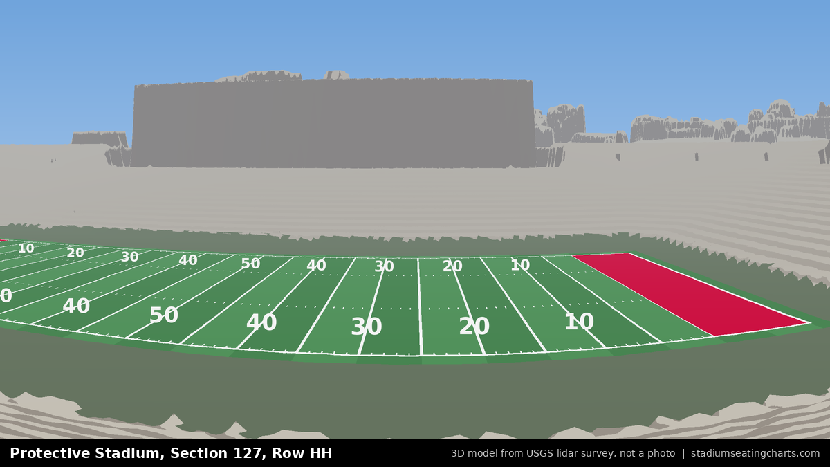 View from Protective Stadium Section 127, Row HH, looking toward the field