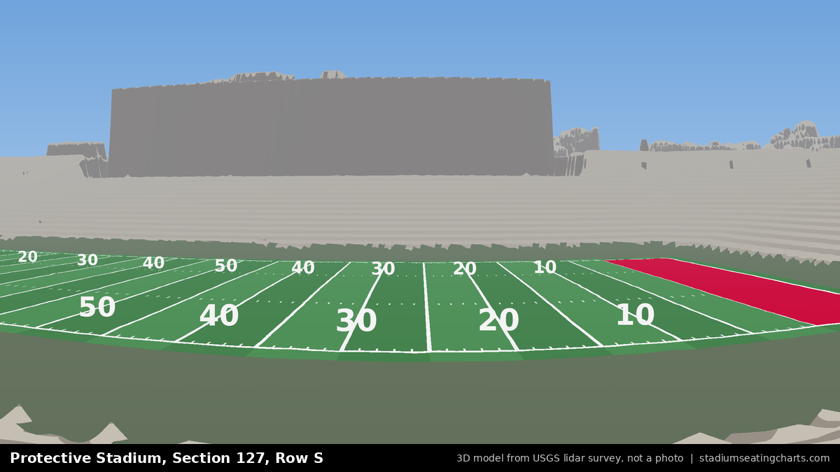 View from Protective Stadium Section 127, Row S, looking toward the field