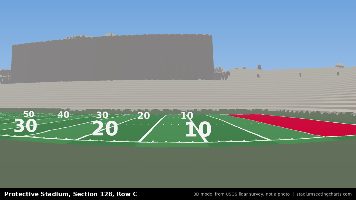 View from Protective Stadium Section 128, Row C, looking toward the field