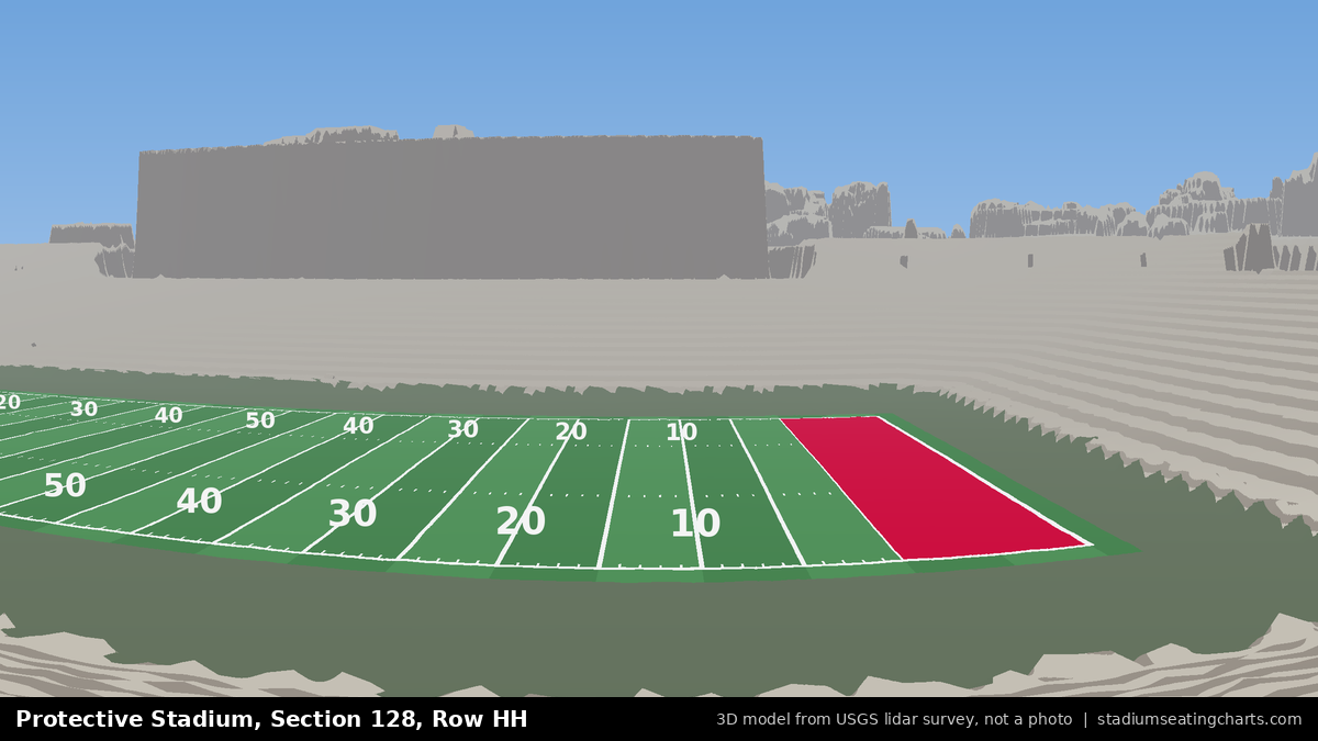 View from Protective Stadium Section 128, Row HH, looking toward the field