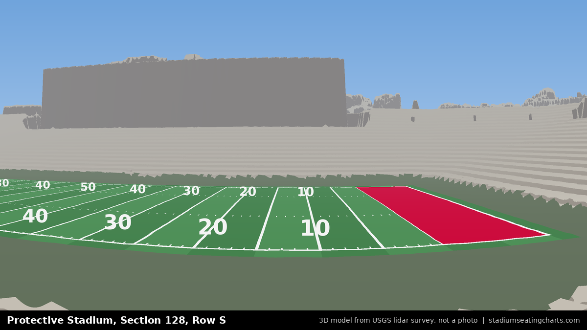 View from Protective Stadium Section 128, Row S, looking toward the field