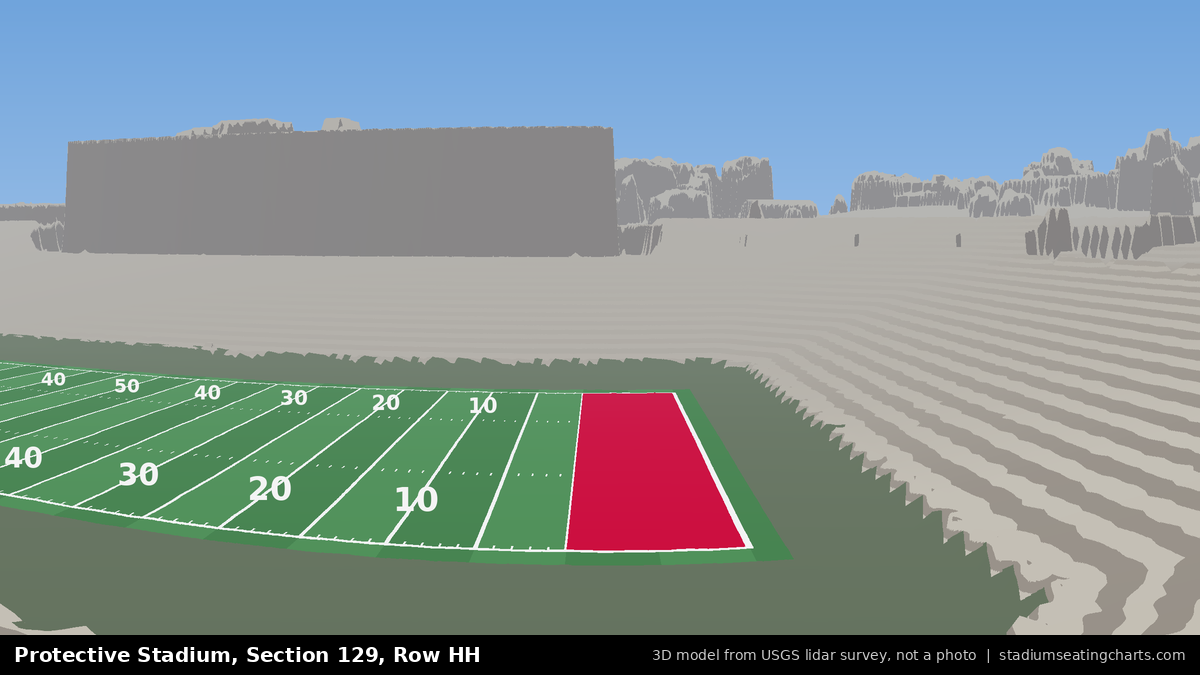 View from Protective Stadium Section 129, Row HH, looking toward the field