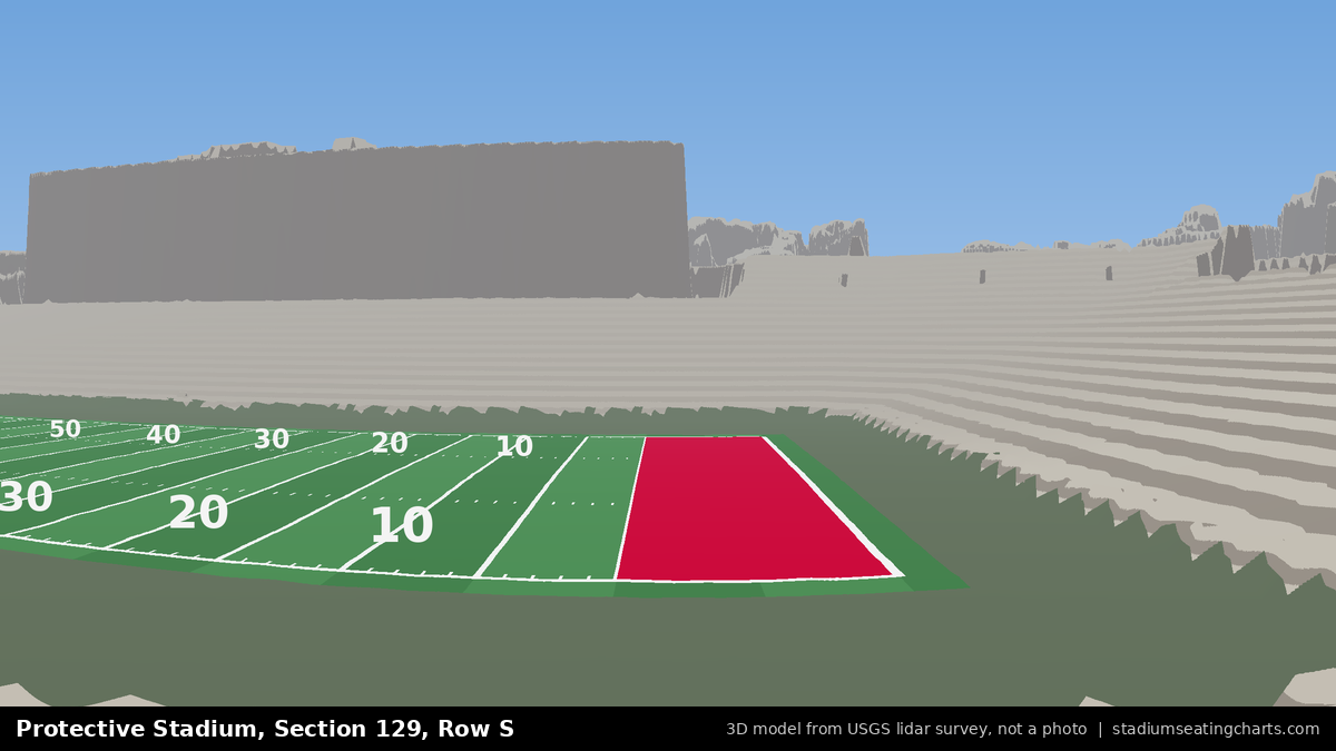 View from Protective Stadium Section 129, Row S, looking toward the field