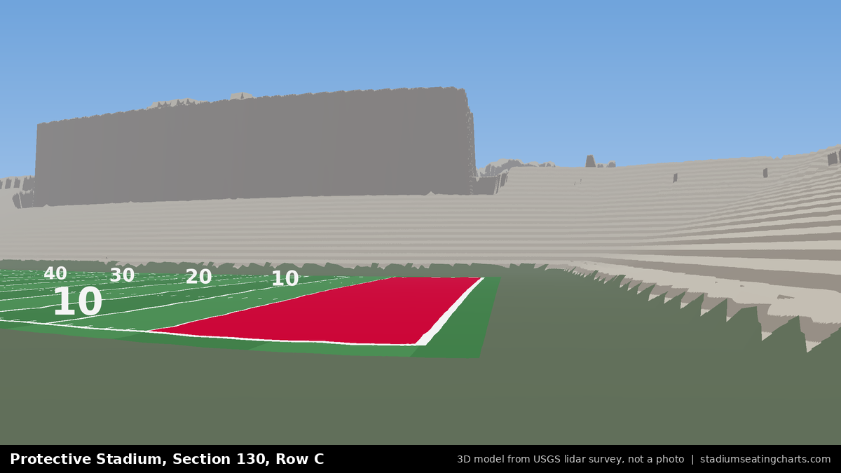 View from Protective Stadium Section 130, Row C, looking toward the field