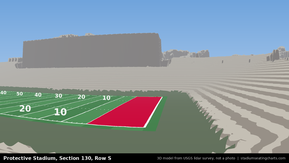 View from Protective Stadium Section 130, Row S, looking toward the field