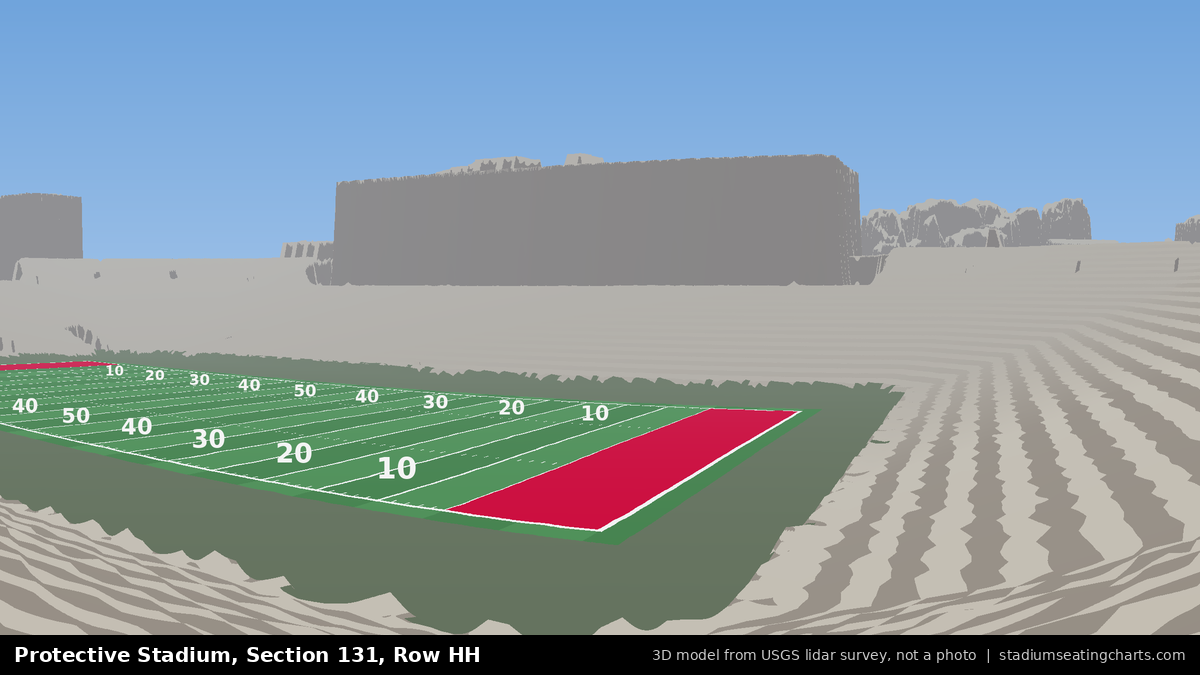 View from Protective Stadium Section 131, Row HH, looking toward the field
