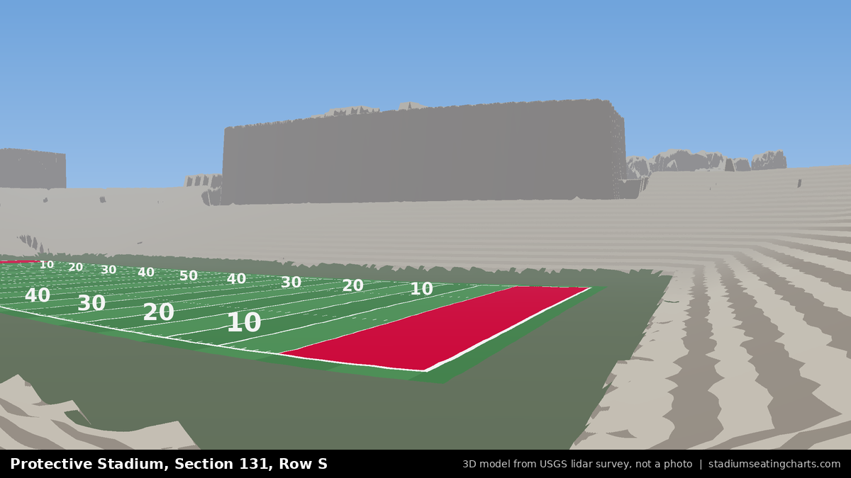 View from Protective Stadium Section 131, Row S, looking toward the field
