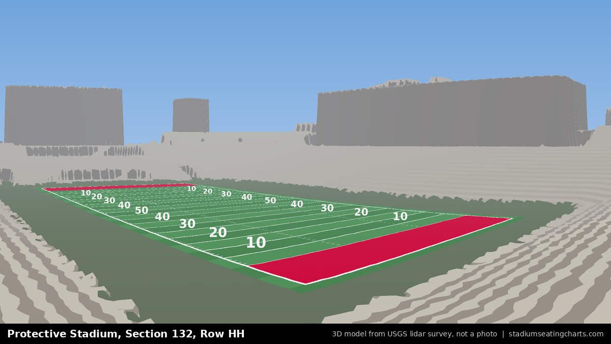View from Protective Stadium Section 132, Row HH, looking toward the field