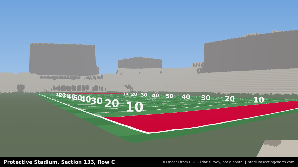 View from Protective Stadium Section 133, Row C, looking toward the field