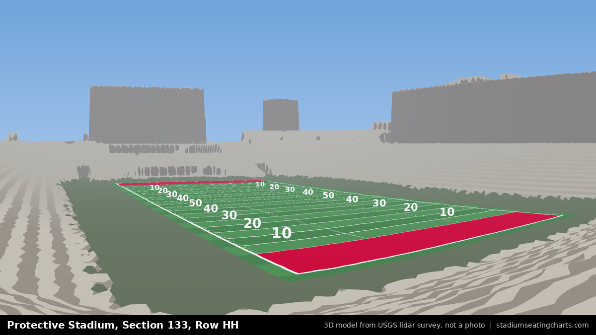 View from Protective Stadium Section 133, Row HH, looking toward the field
