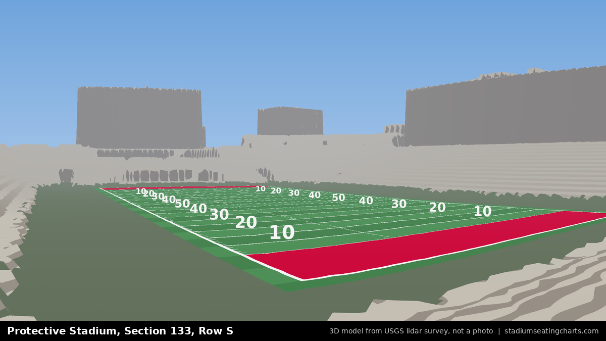View from Protective Stadium Section 133, Row S, looking toward the field