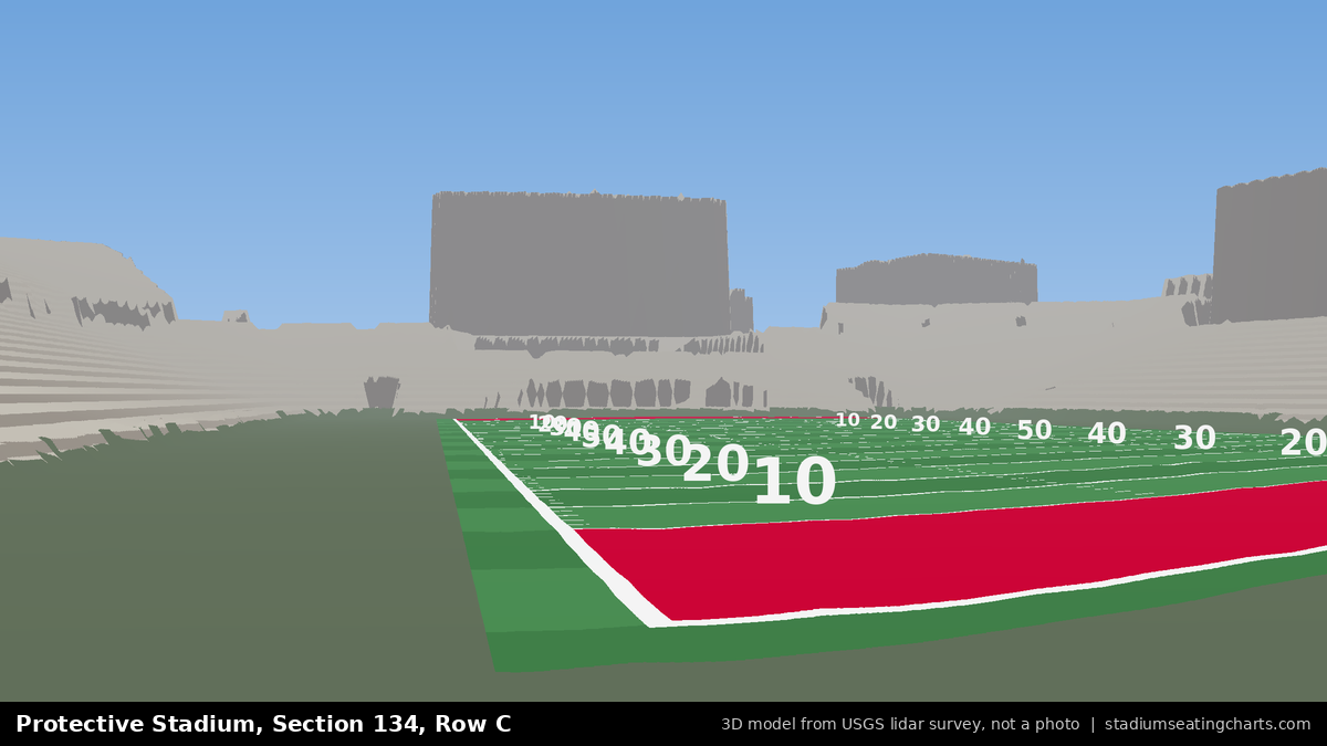 View from Protective Stadium Section 134, Row C, looking toward the field