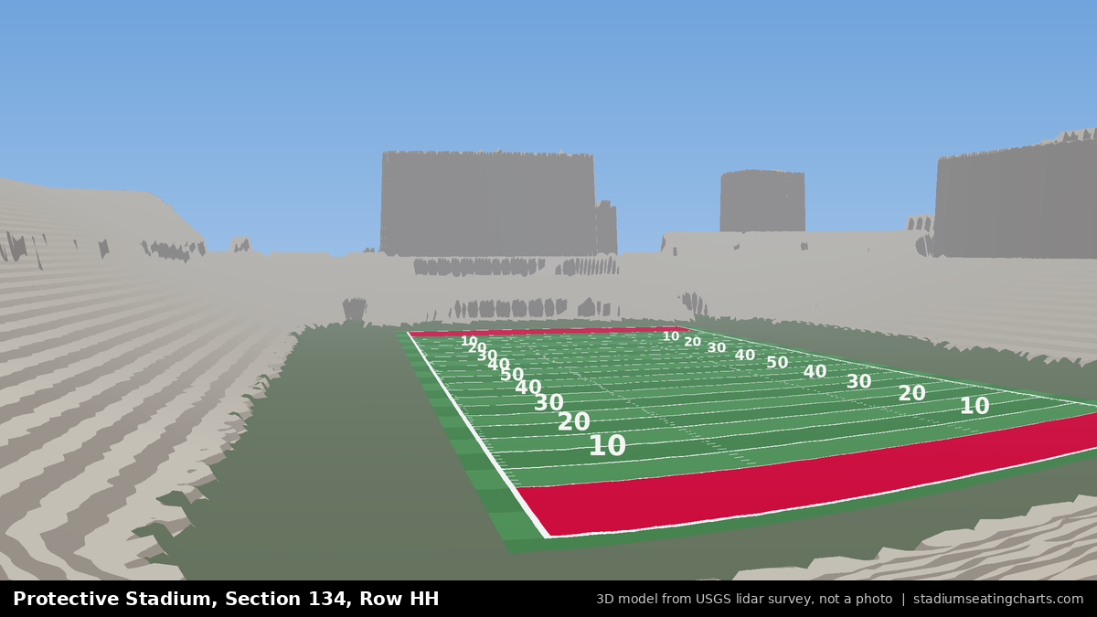 View from Protective Stadium Section 134, Row HH, looking toward the field