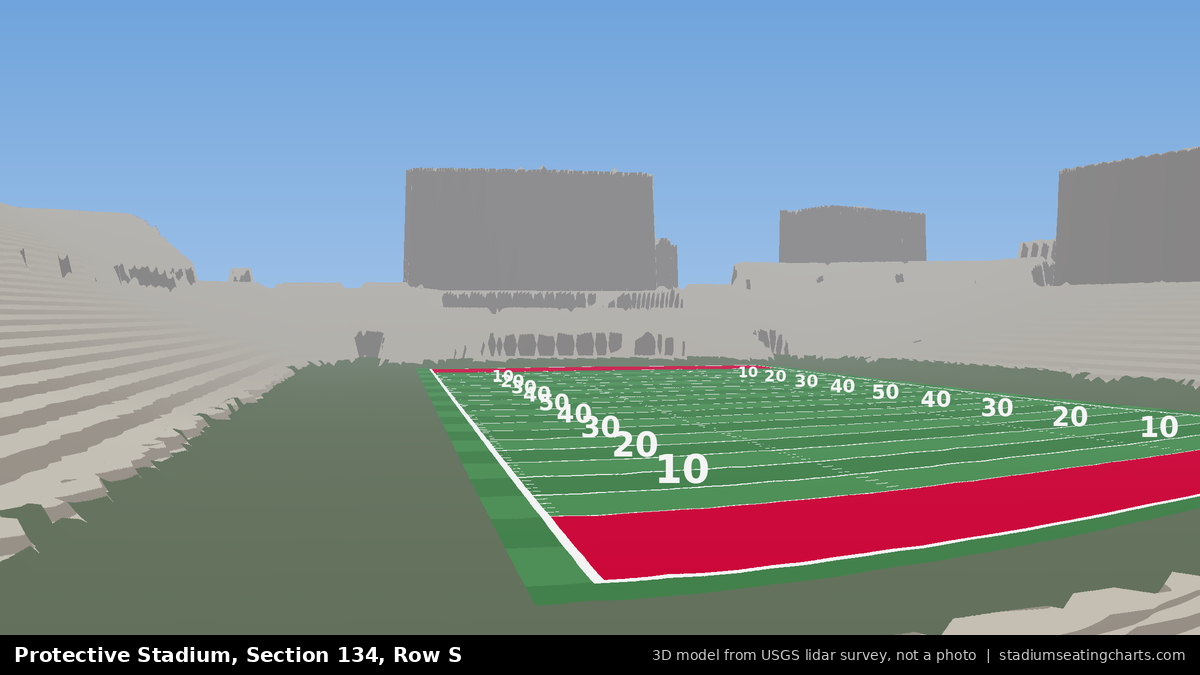 View from Protective Stadium Section 134, Row S, looking toward the field