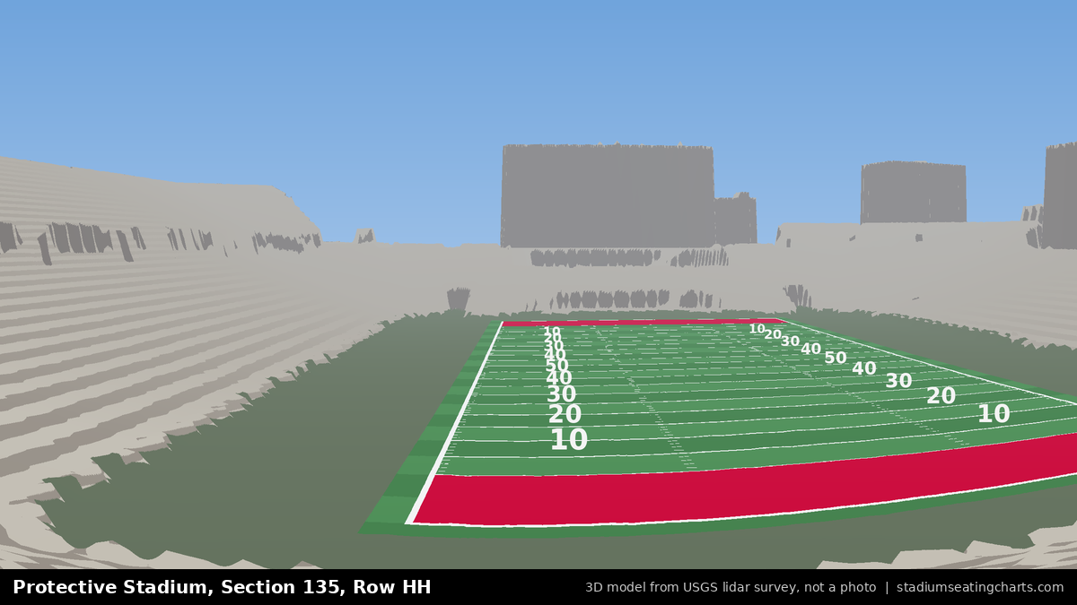 View from Protective Stadium Section 135, Row HH, looking toward the field