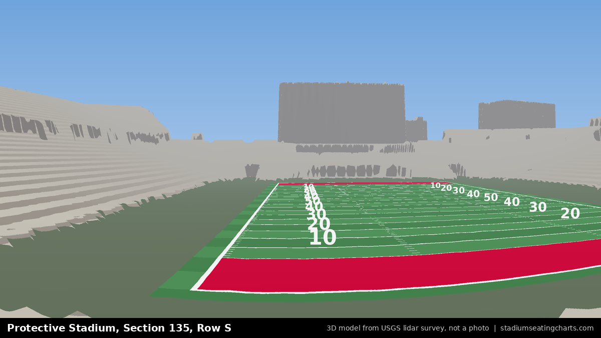 View from Protective Stadium Section 135, Row S, looking toward the field