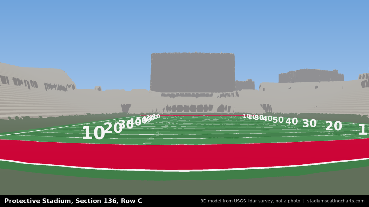 View from Protective Stadium Section 136, Row C, looking toward the field