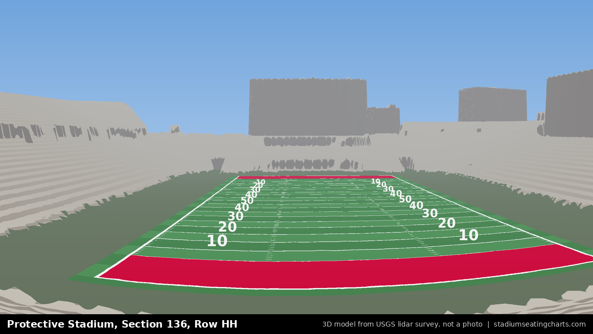 View from Protective Stadium Section 136, Row HH, looking toward the field