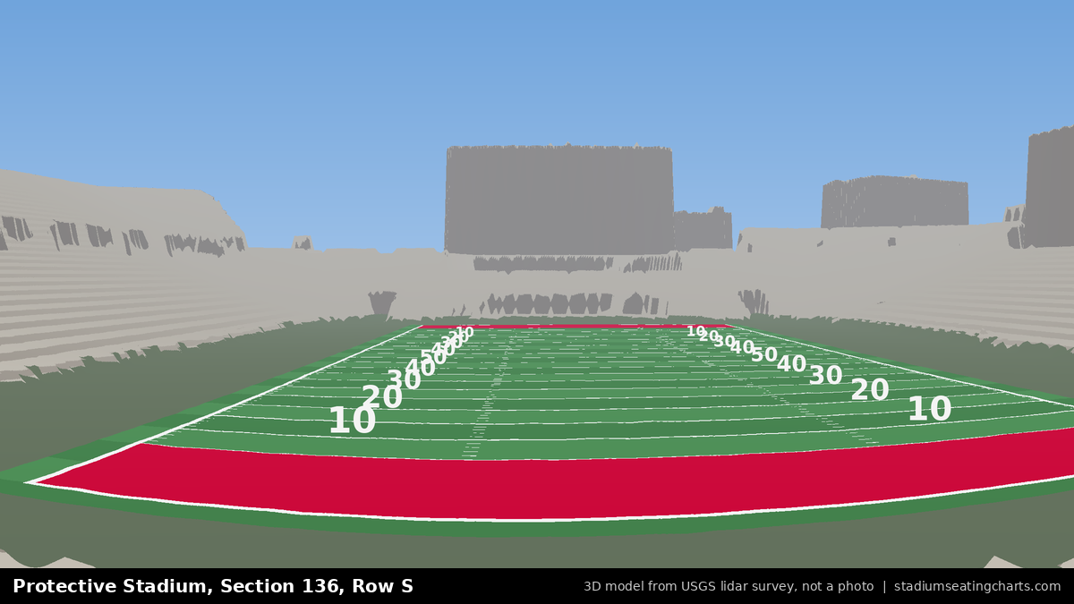 View from Protective Stadium Section 136, Row S, looking toward the field
