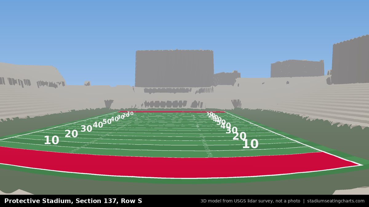 View from Protective Stadium Section 137, Row S, looking toward the field