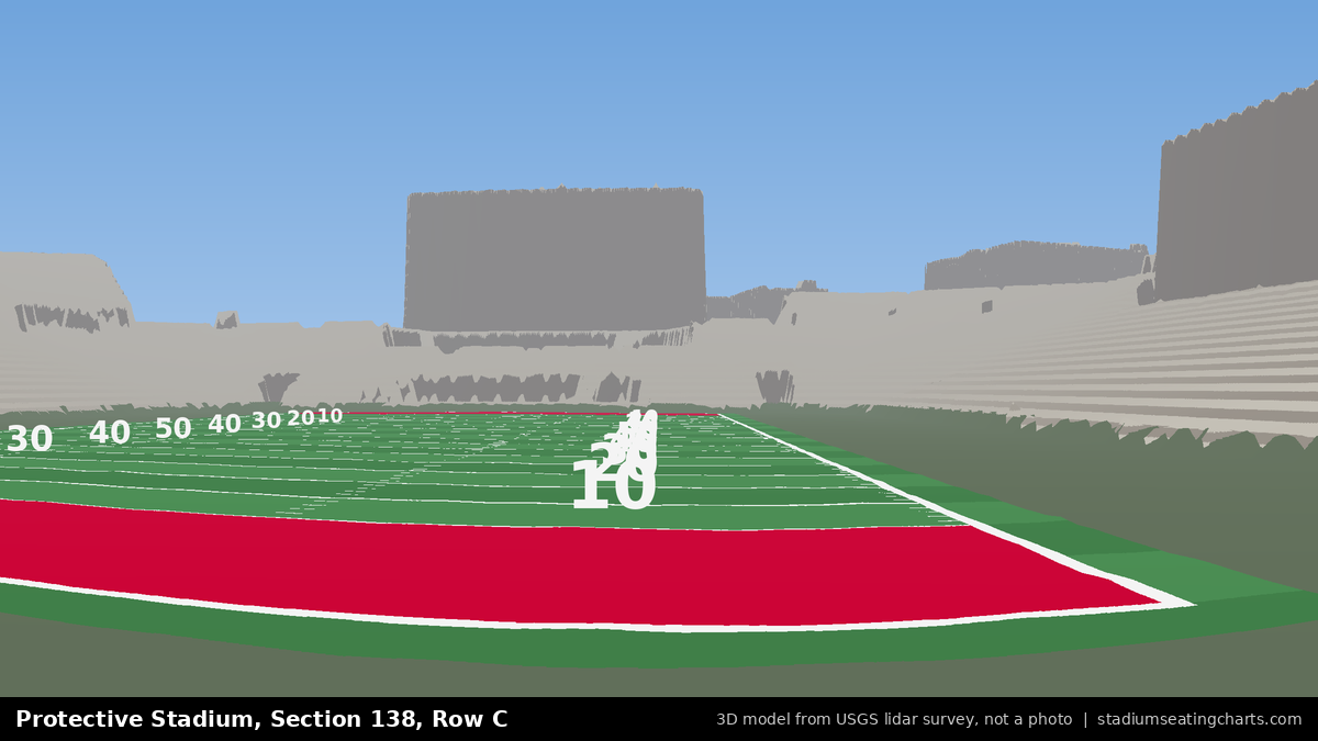 View from Protective Stadium Section 138, Row C, looking toward the field