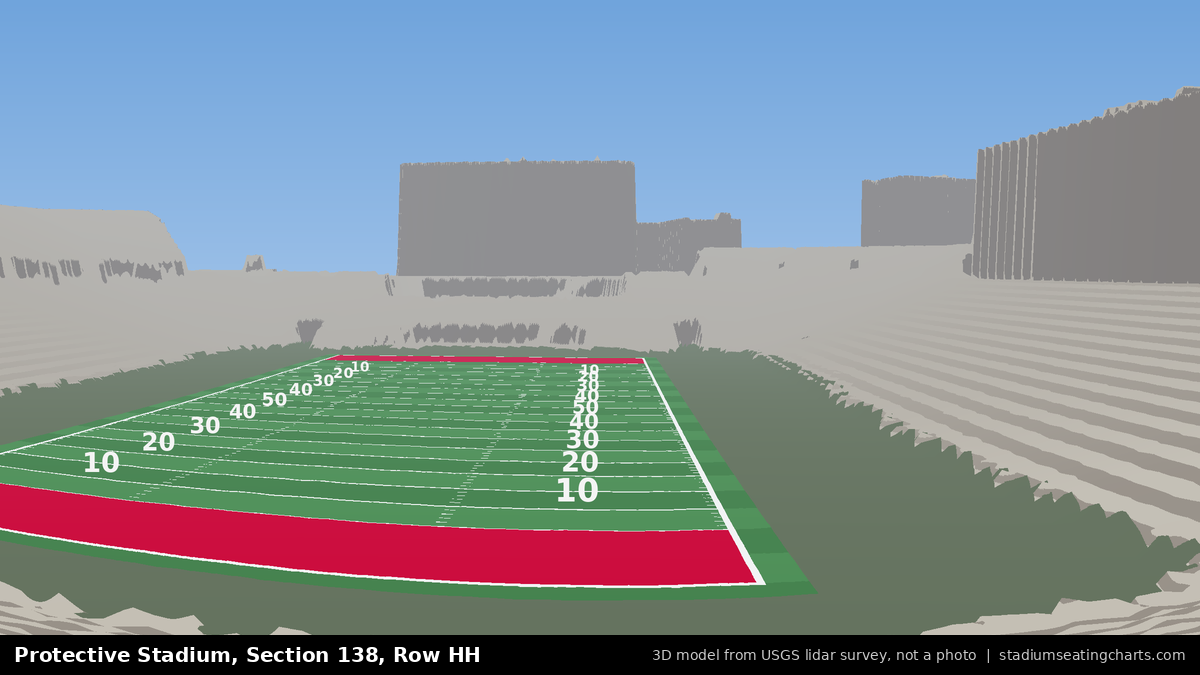 View from Protective Stadium Section 138, Row HH, looking toward the field