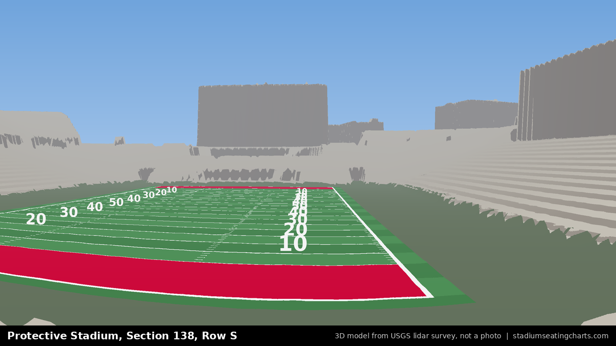 View from Protective Stadium Section 138, Row S, looking toward the field
