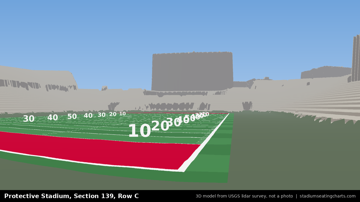 View from Protective Stadium Section 139, Row C, looking toward the field