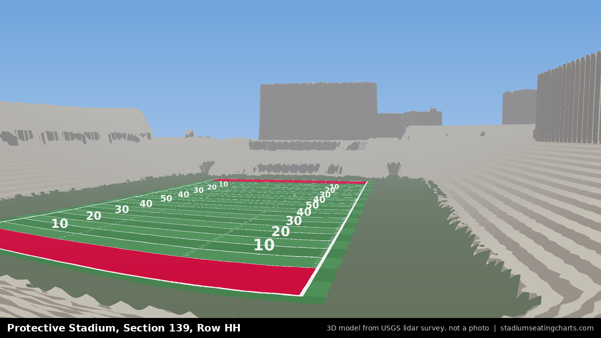 View from Protective Stadium Section 139, Row HH, looking toward the field