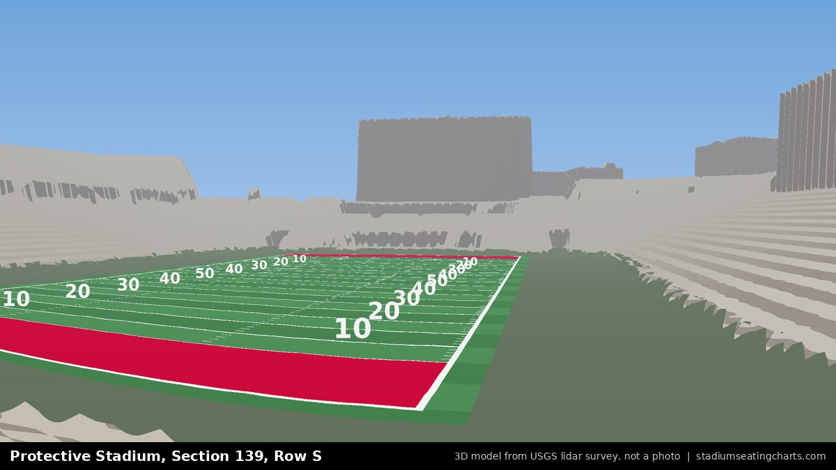 View from Protective Stadium Section 139, Row S, looking toward the field