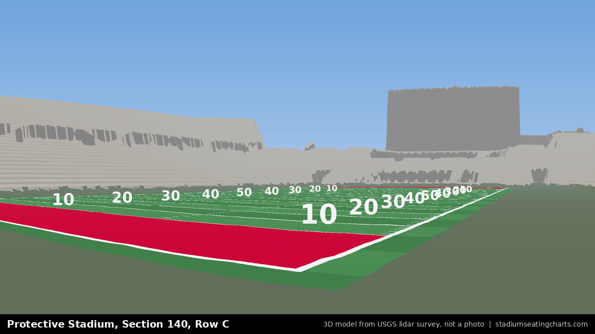 View from Protective Stadium Section 140, Row C, looking toward the field