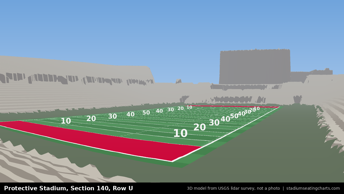 View from Protective Stadium Section 140, Row U, looking toward the field