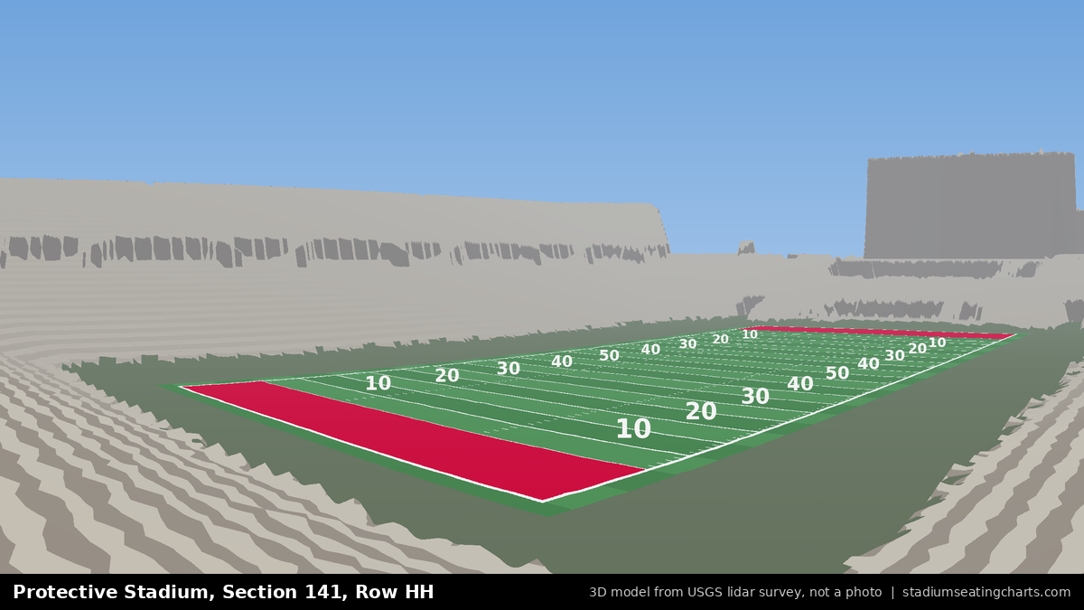 View from Protective Stadium Section 141, Row HH, looking toward the field