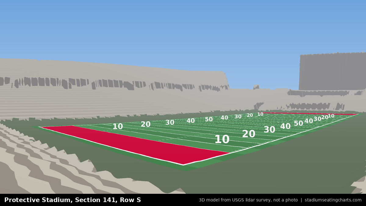 View from Protective Stadium Section 141, Row S, looking toward the field