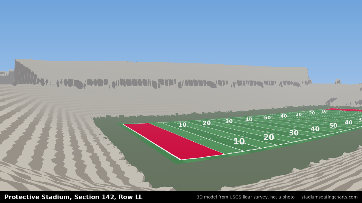 View from Protective Stadium Section 142, Row LL, looking toward the field