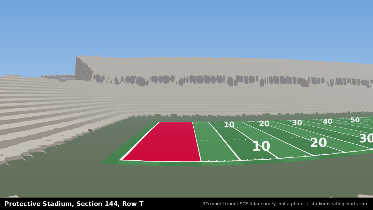 View from Protective Stadium Section 144, Row T, looking toward the field