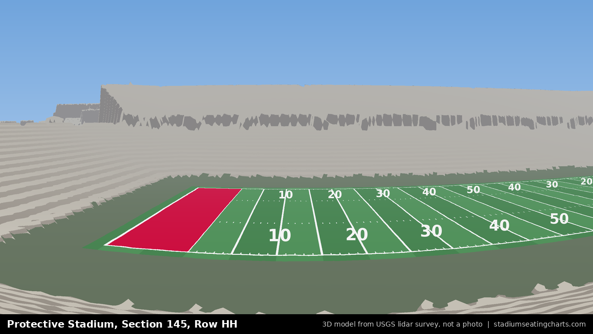 View from Protective Stadium Section 145, Row HH, looking toward the field