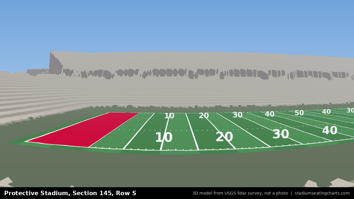 View from Protective Stadium Section 145, Row S, looking toward the field