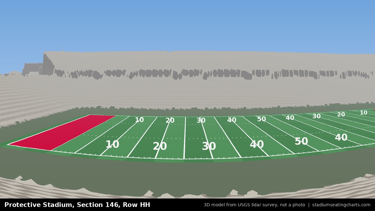 View from Protective Stadium Section 146, Row HH, looking toward the field