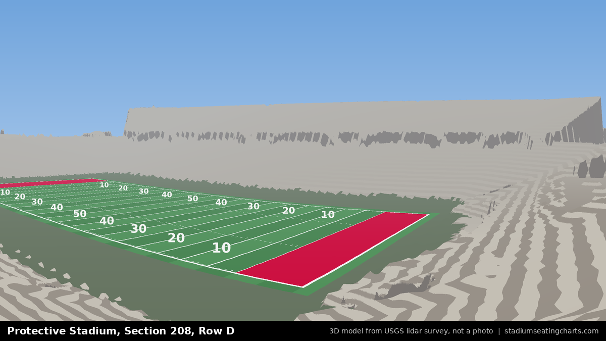 View from Protective Stadium Section 208, Row D, looking toward the field
