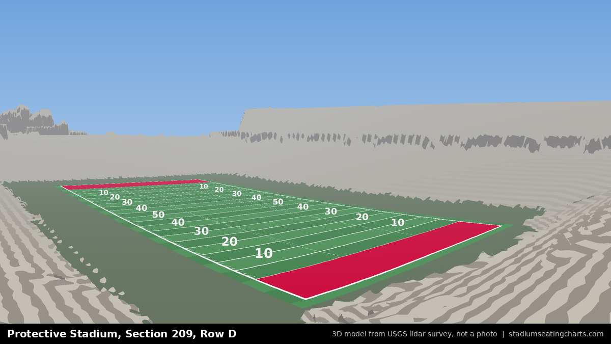 View from Protective Stadium Section 209, Row D, looking toward the field
