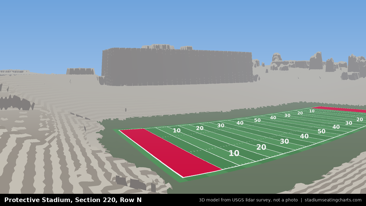 View from Protective Stadium Section 220, Row N, looking toward the field
