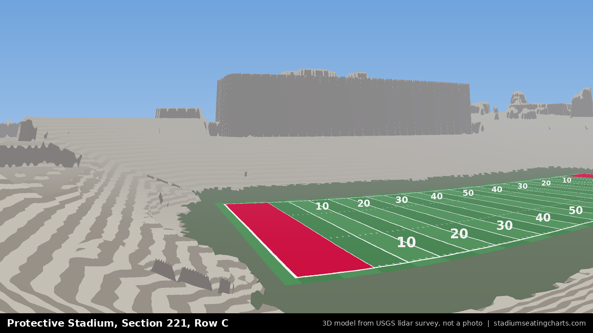 View from Protective Stadium Section 221, Row C, looking toward the field