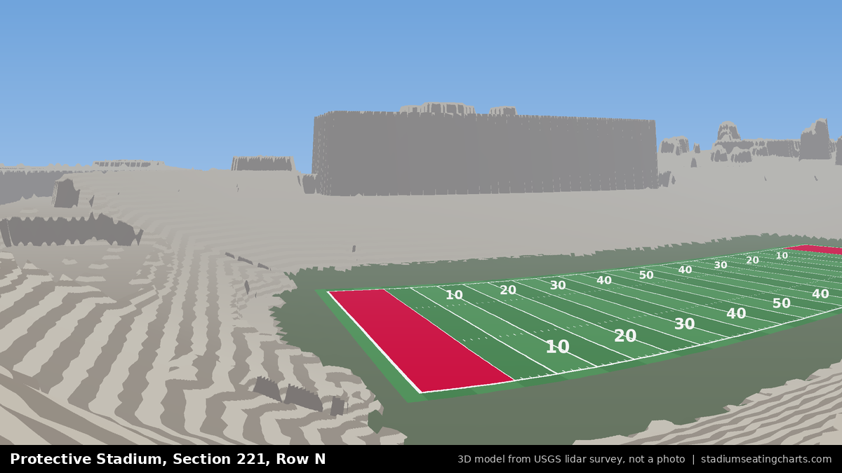 View from Protective Stadium Section 221, Row N, looking toward the field